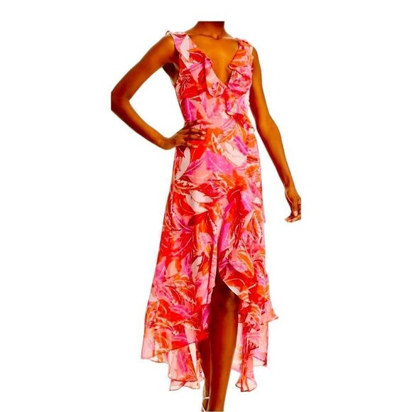 Aqua Floral Dress Bloomingdale’s Size Small NWT - Picture 1 of 8